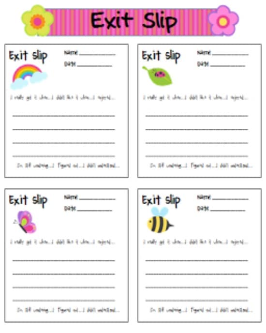 Teach Junkie: 5 Spring Writing Templates {Free Download} - Spring Exit Slips