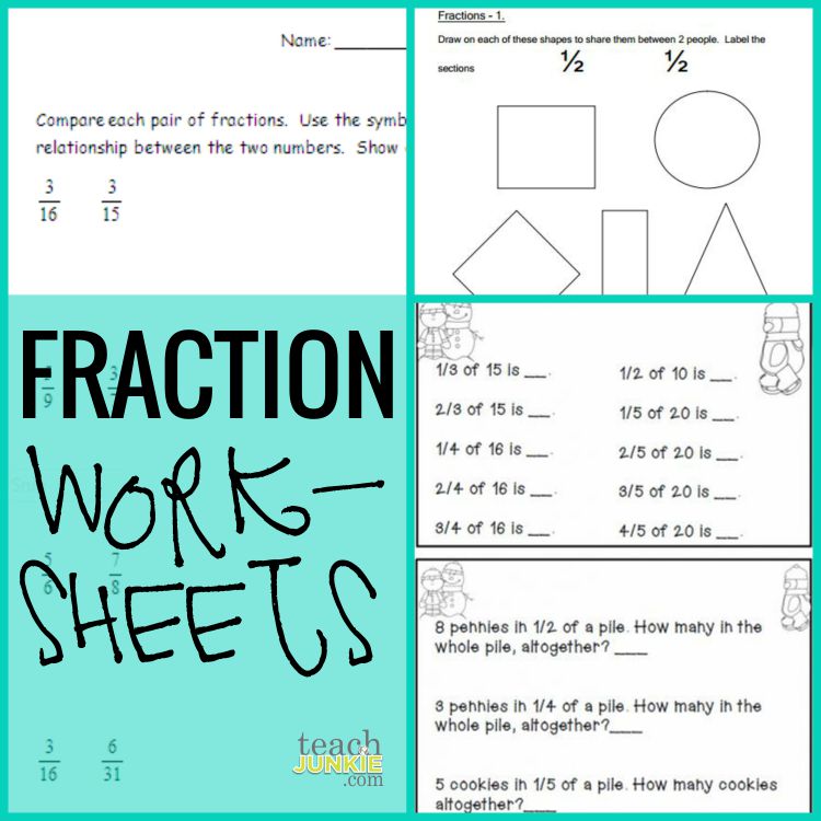 Fraction Worksheets - Teach Junkie