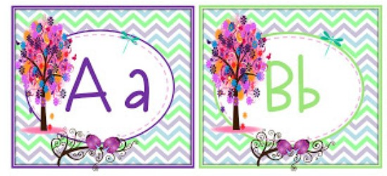 Teach Junkie: 5 Free Printable Word Wall Alphabet Cards - Enchanted Forest Word Wall Headers