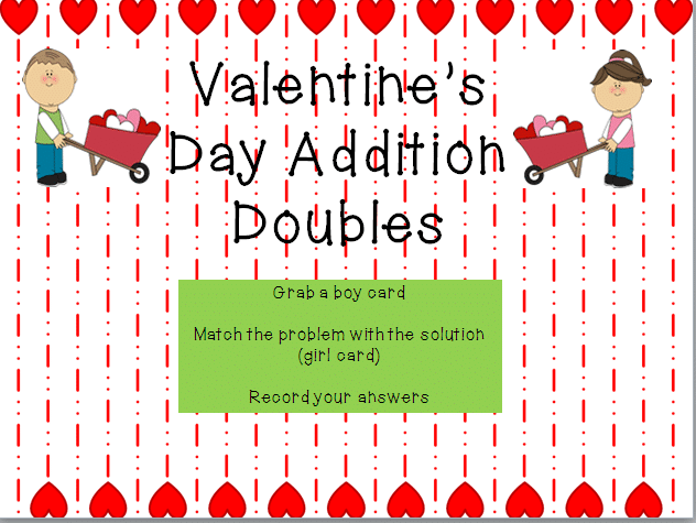 Valentine’s Day Addition Doubles Sport {printable}